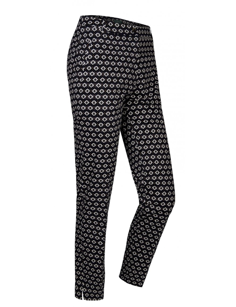 Spodnie slim w margaretki