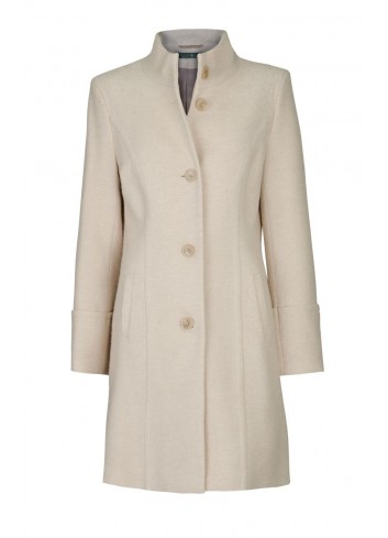 Płaszcz wełniany pudrowy beż