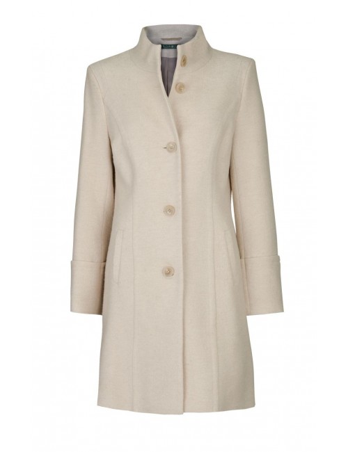 Płaszcz wełniany pudrowy beż