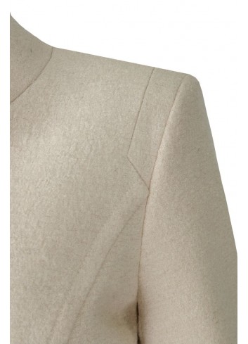 Płaszcz wełniany pudrowy beż