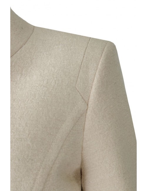 Płaszcz wełniany pudrowy beż