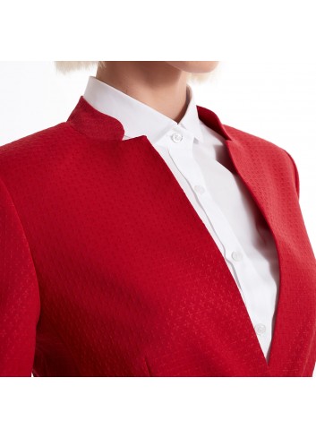 ŻAKIET ŻAKARDOWY CZERWONY