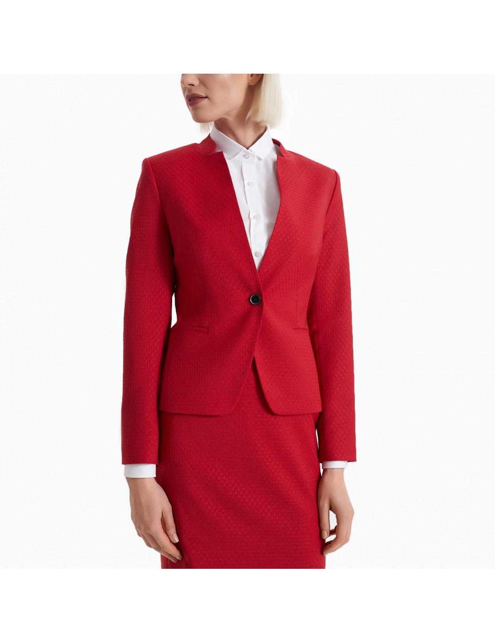 ŻAKIET ŻAKARDOWY CZERWONY