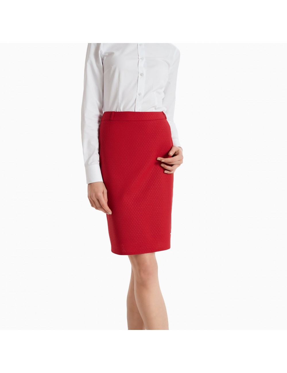 SPÓDNICA ŻAKARDOWA CZERWONA