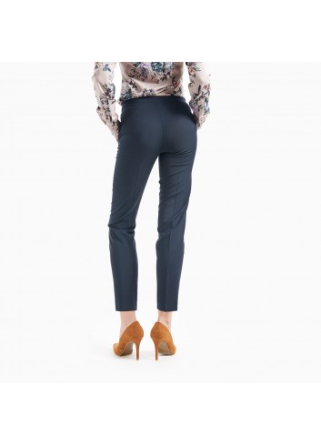 Spodnie Business bez paska  jasny granat