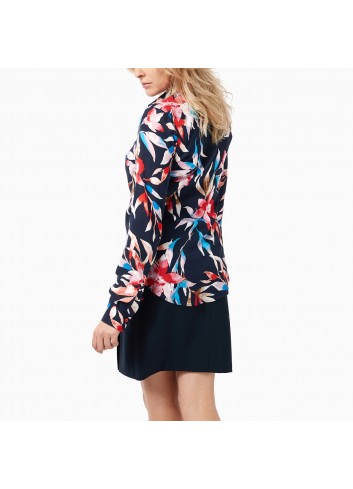 Koszula w kwiaty na granatowym tle