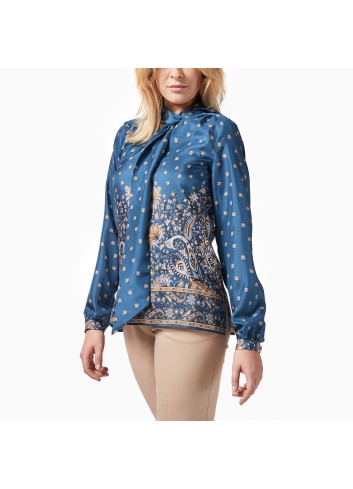 Jedwabna bluzka z krawatem